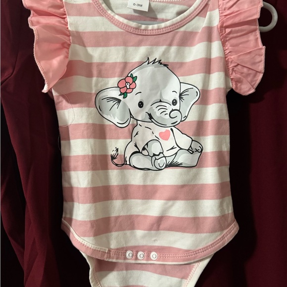 Kids Pink Elephant Print Dress with Bows - Picture 3 of 5